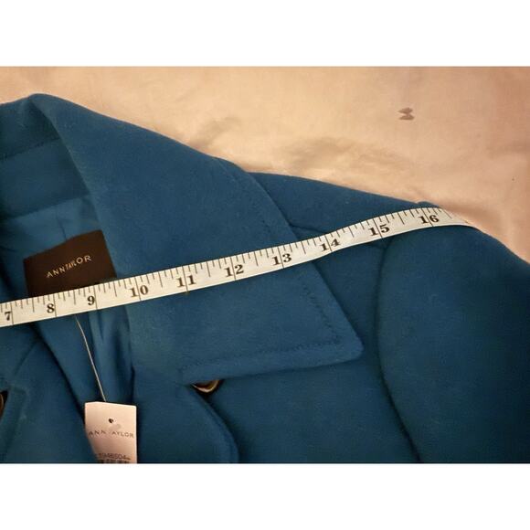 NWT Ann Taylor Wool Blend Refined Peacoat Lagoon Blue Sz Small S Peacock Teal - Picture 7 of 9